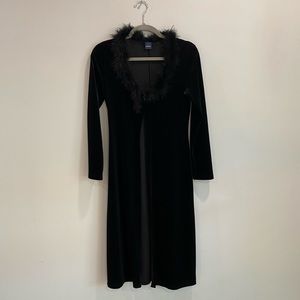 longline feather collar cardigan